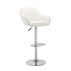 Gas Lift Bar Stool - White & Chrome- Set of 2. New
